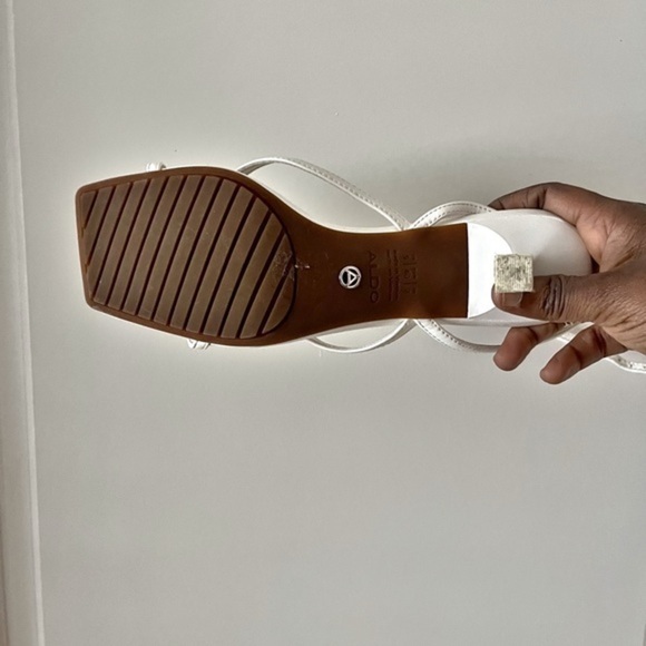 Aldo kaviel white strap sandals heel - Picture 3 of 9